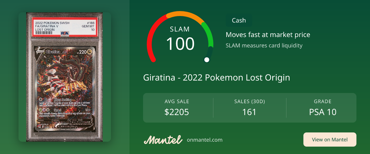 Giratina - 2022 Pokemon Lost Origin SLAM Score - PSA 10 - Mantel